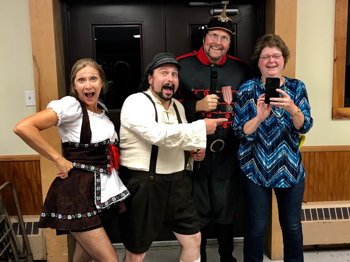 Alburtis murder mystery party with Oktoberfest theme actors