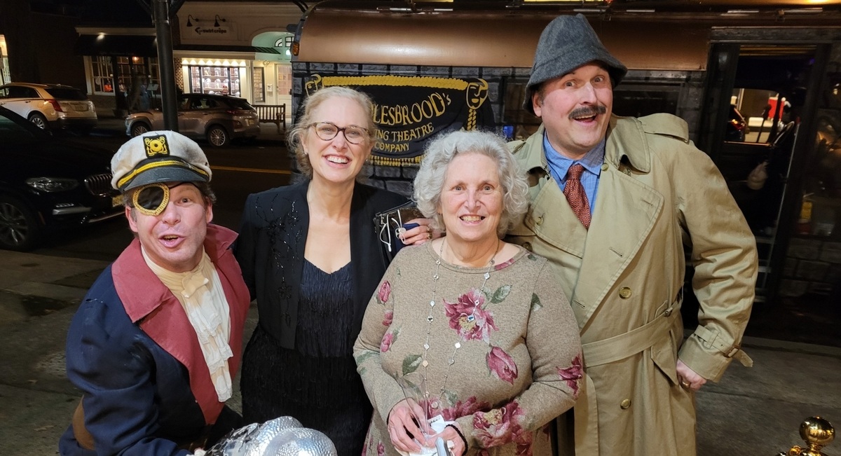 Actors performing a French-themed murder mystery in Folsom, PA