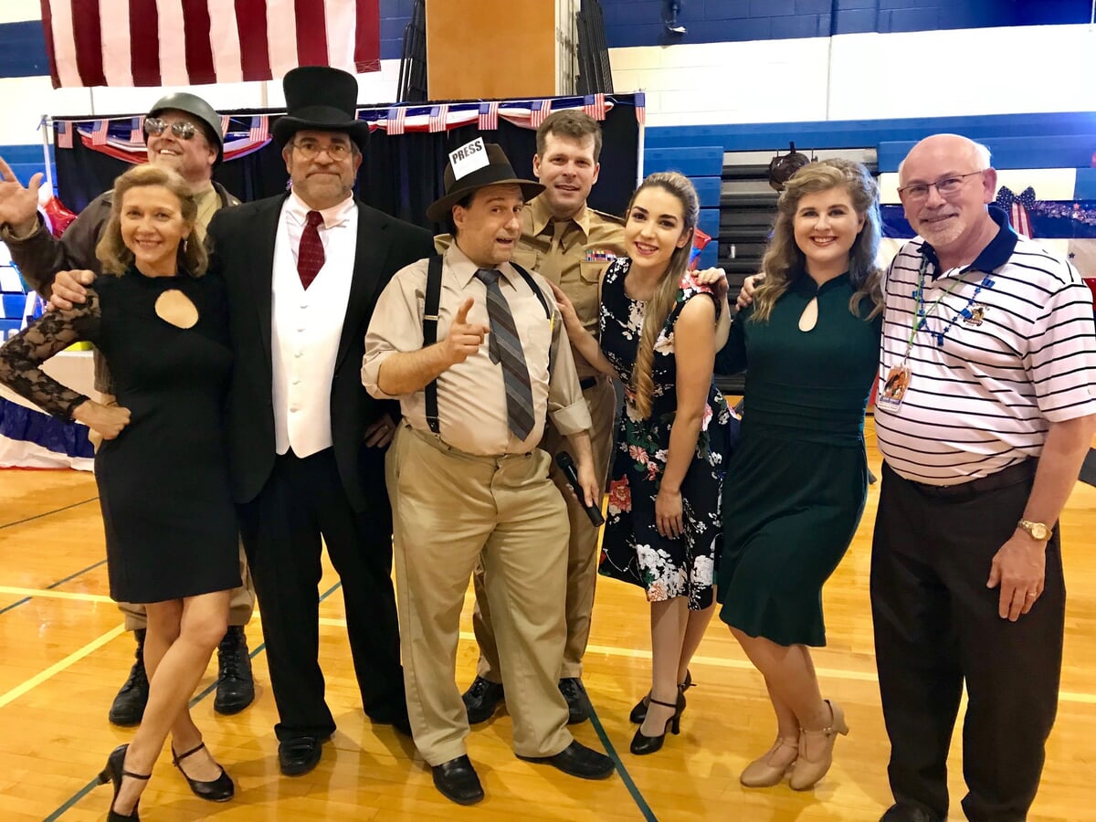 Interactive WWII murder mystery party in Perryville, MD featuring costumed actors