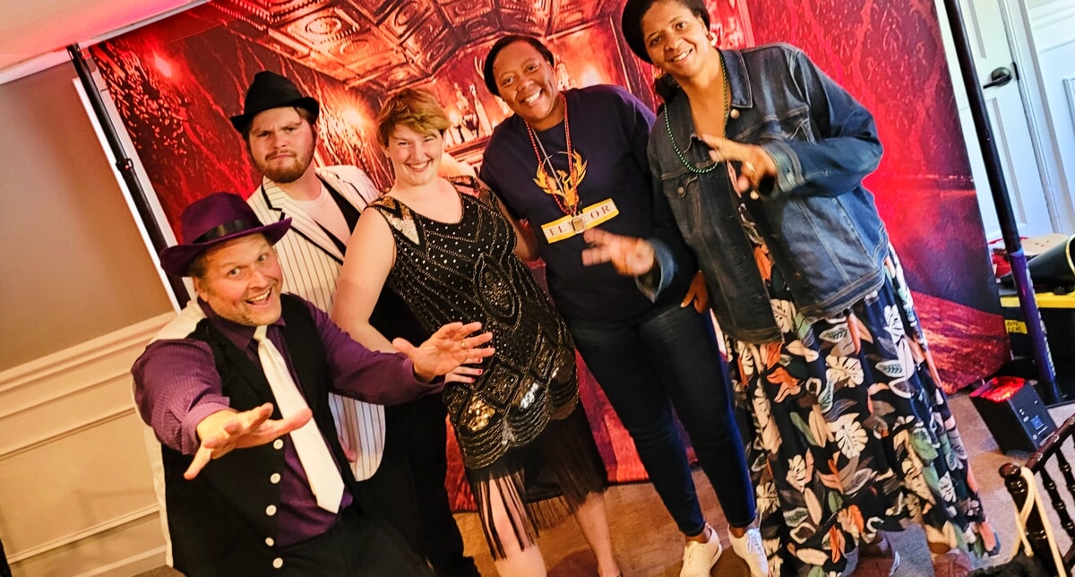 Flappers and mobsters take center stage in a 1920s murder mystery performance in Haddonfield NJ