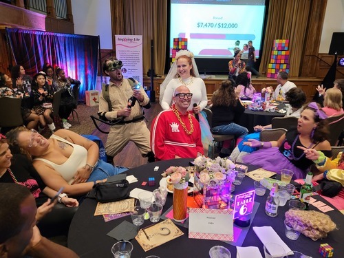 Actors uncover clues while rocking 1980s fashion in a murder mystery event