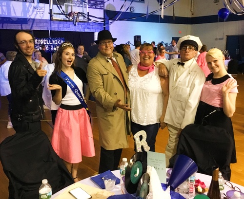 Greaser and sock hop characters uncover secrets in a 1950s murder mystery
